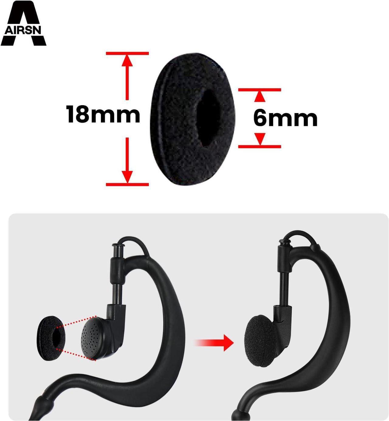 Alt view image 2 of 5 - 10 Pack Replacement Ear Foam for 18mm Earpiece Headphone Two Way Radio Walkie Talkie Earpiece