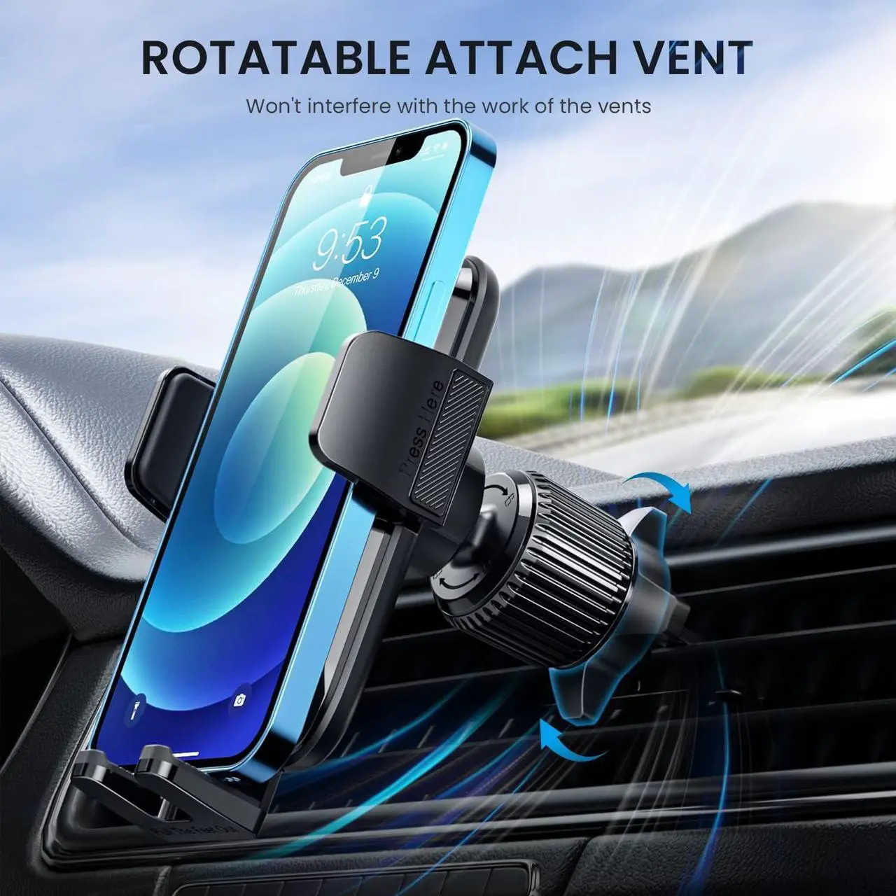 Alt view image 5 of 7 - Phone Mount for Car Vent [Upgraded Metal Clip] Cell Phone Holder Car Hands Free Cradle in Vehicle Car Phone Holder Mount for Smartphone iPhone Cell Phone Automobile Cradles Universal