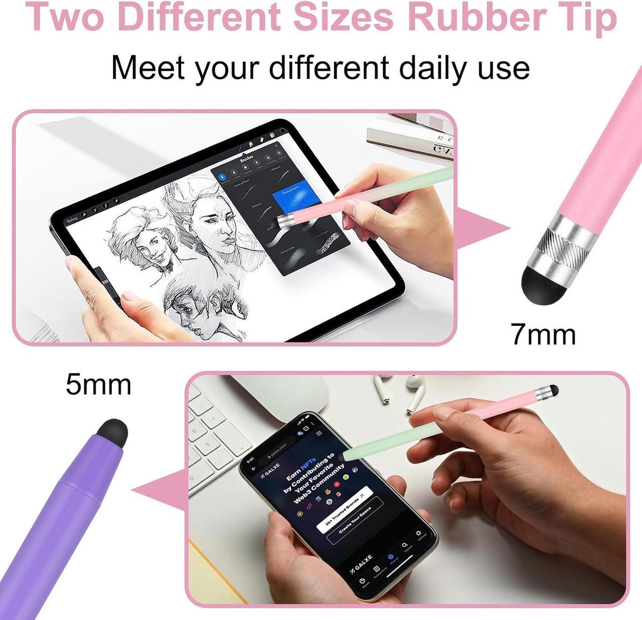 Alt view image 3 of 6 - 5Pcs Stylus Pen 2-in-1 Stylus Pen for Touch Screen High Precision and Sensitivity Stylus Pen for iPhone/ipad/Android Tablets Compatible with All Touch Screens (Multicolor)