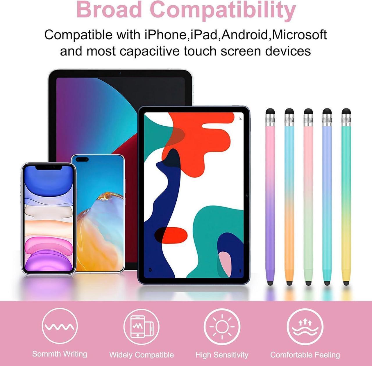 Alt view image 5 of 6 - 5Pcs Stylus Pen 2-in-1 Stylus Pen for Touch Screen High Precision and Sensitivity Stylus Pen for iPhone/ipad/Android Tablets Compatible with All Touch Screens (Multicolor)