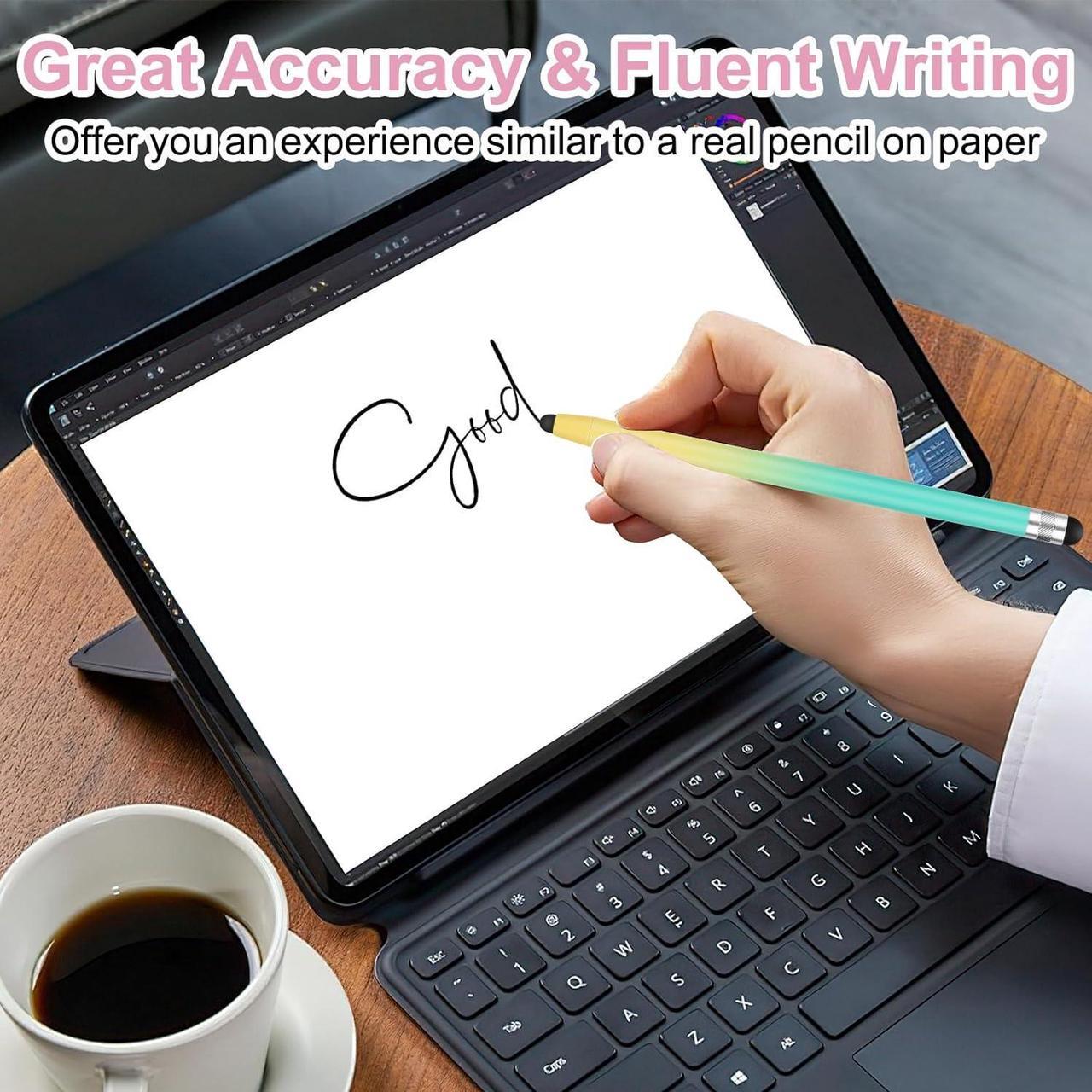 Alt view image 4 of 6 - 5Pcs Stylus Pen 2-in-1 Stylus Pen for Touch Screen High Precision and Sensitivity Stylus Pen for iPhone/ipad/Android Tablets Compatible with All Touch Screens (Multicolor)