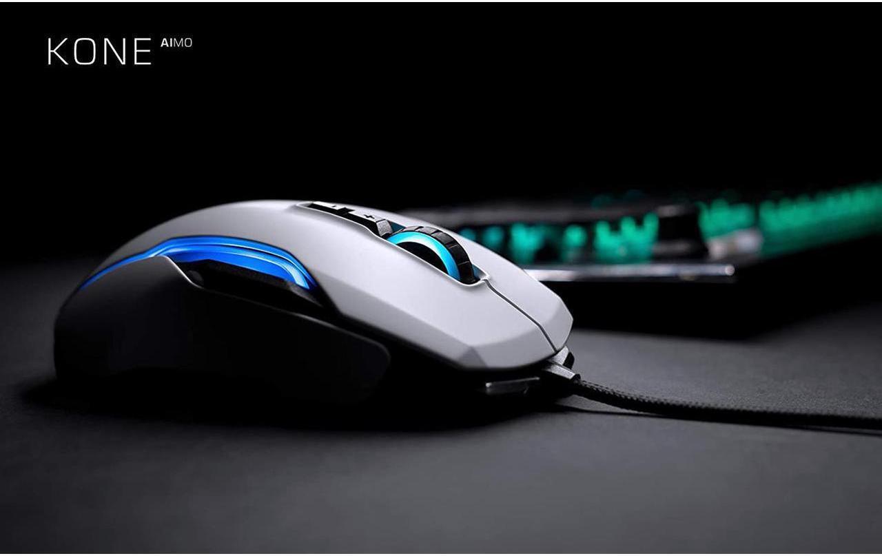 Alt view image 5 of 6 - ROCCAT Kone AIMO Remastered PC Gaming Mouse, Ergonomic Performance Wired Computer Mouse, RGB Lighting, LED Illumination, High Precision, 16.000 DPI Optical Owl-Eye Sensor, 23 Programmable Keys, White