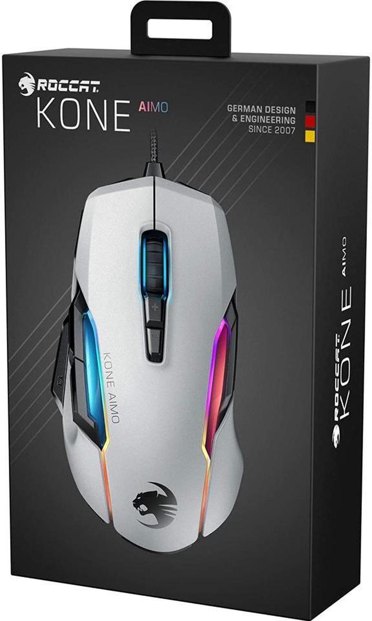 Alt view image 6 of 6 - ROCCAT Kone AIMO Remastered PC Gaming Mouse, Ergonomic Performance Wired Computer Mouse, RGB Lighting, LED Illumination, High Precision, 16.000 DPI Optical Owl-Eye Sensor, 23 Programmable Keys, White