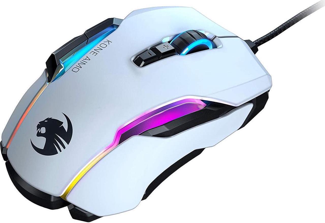 Alt view image 2 of 6 - ROCCAT Kone AIMO Remastered PC Gaming Mouse, Ergonomic Performance Wired Computer Mouse, RGB Lighting, LED Illumination, High Precision, 16.000 DPI Optical Owl-Eye Sensor, 23 Programmable Keys, White