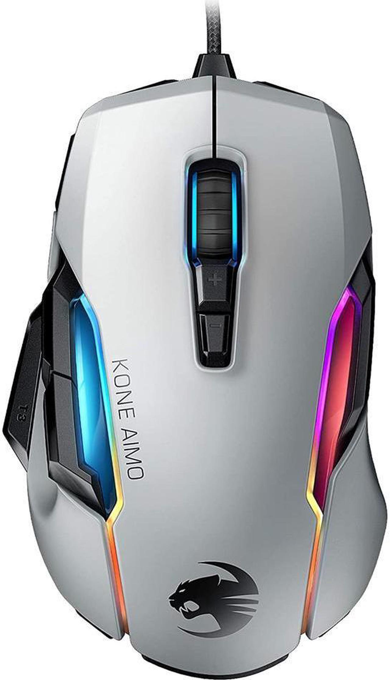 Alt view image 3 of 6 - ROCCAT Kone AIMO Remastered PC Gaming Mouse, Ergonomic Performance Wired Computer Mouse, RGB Lighting, LED Illumination, High Precision, 16.000 DPI Optical Owl-Eye Sensor, 23 Programmable Keys, White