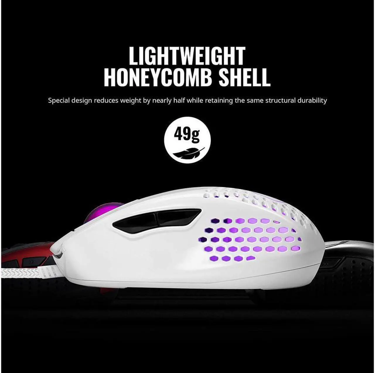 Alt view image 6 of 16 - Cooler Master MM720 Matte White Mouse RGB
