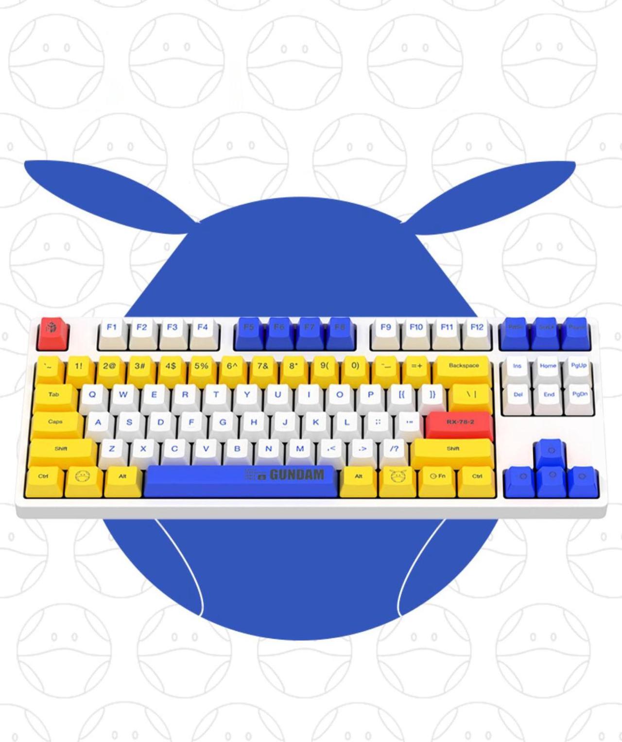 Alt view image 6 of 7 - iKBC X GUNDAM RX-78-2 Limited Version 87 Keys 2.4G Wireless Mechanical Gaming Keyboard - Cherry MX Red