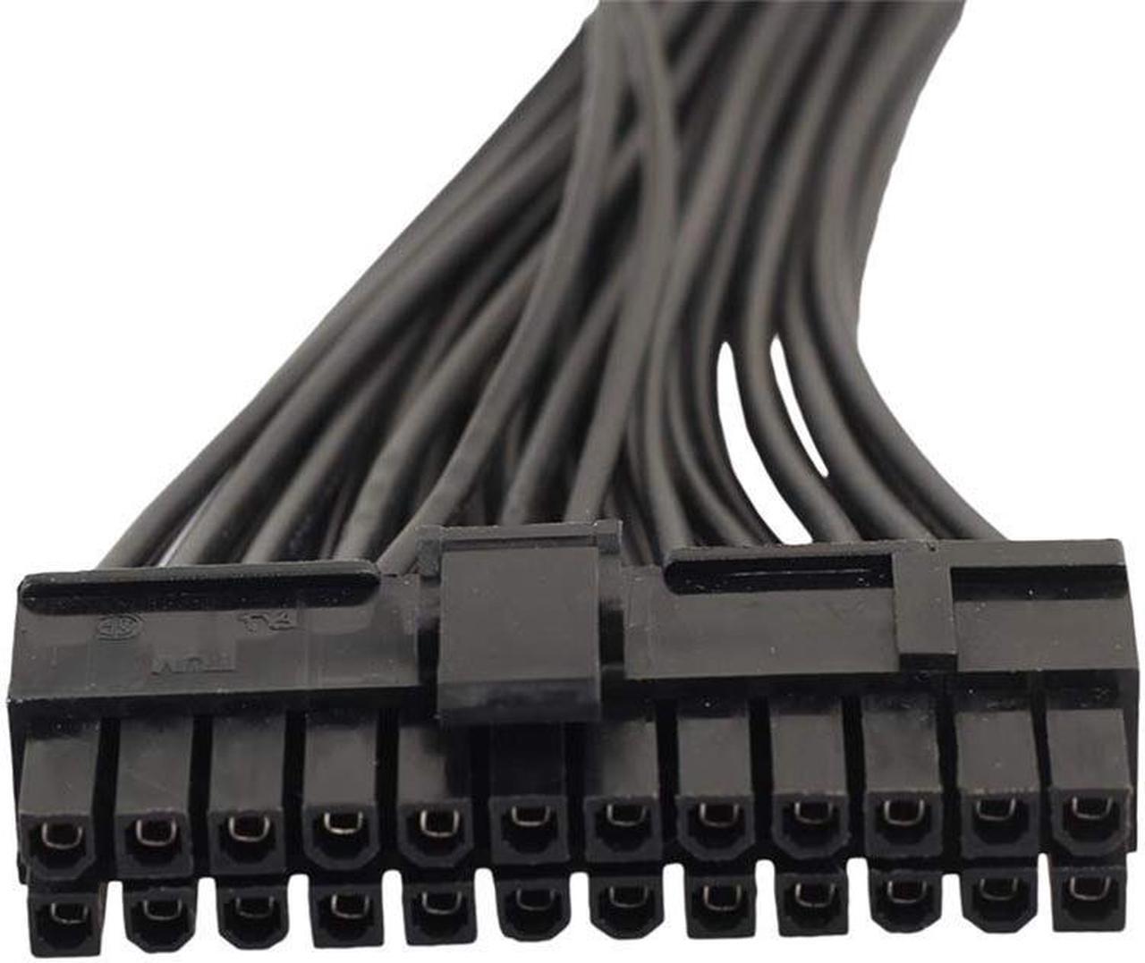 Alt view image 2 of 5 - 2PC 24 Pin Main Second Dual PSU ATX Power Supply Connector Splitter Motherboard Adapter Cable