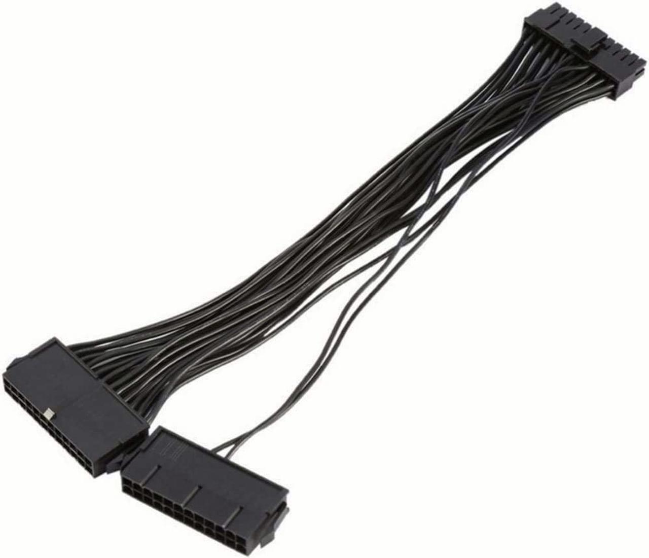 Alt view image 4 of 5 - 2PC 24 Pin Main Second Dual PSU ATX Power Supply Connector Splitter Motherboard Adapter Cable