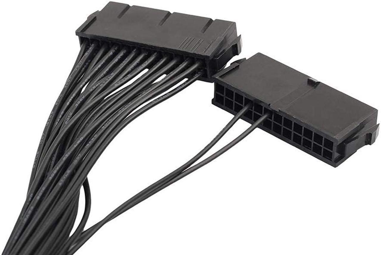 Alt view image 3 of 5 - 2PC 24 Pin Main Second Dual PSU ATX Power Supply Connector Splitter Motherboard Adapter Cable