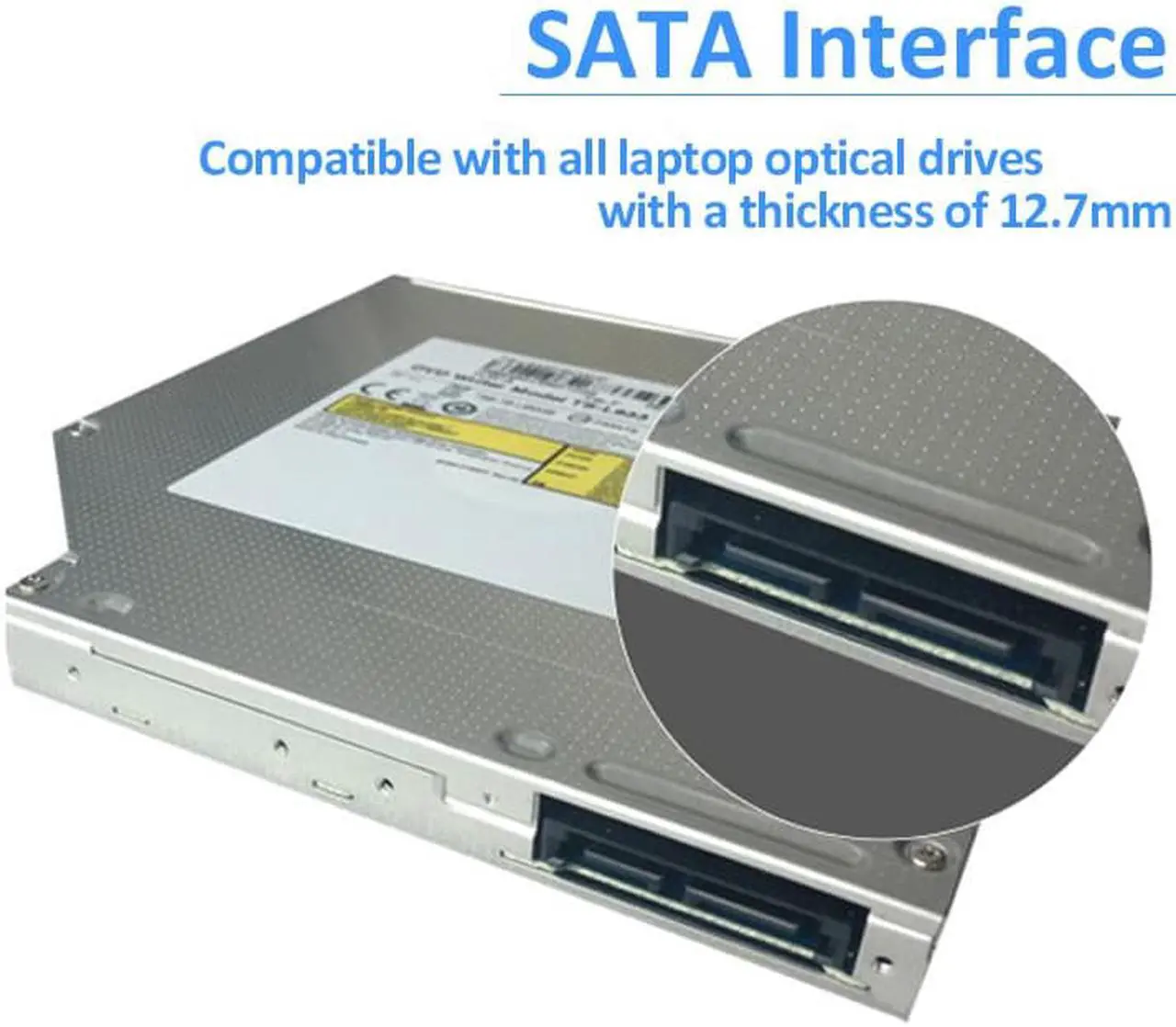 12.7mm Slim SATA Internal CD DVD Burner Optical Drive DVD Player Writer ...