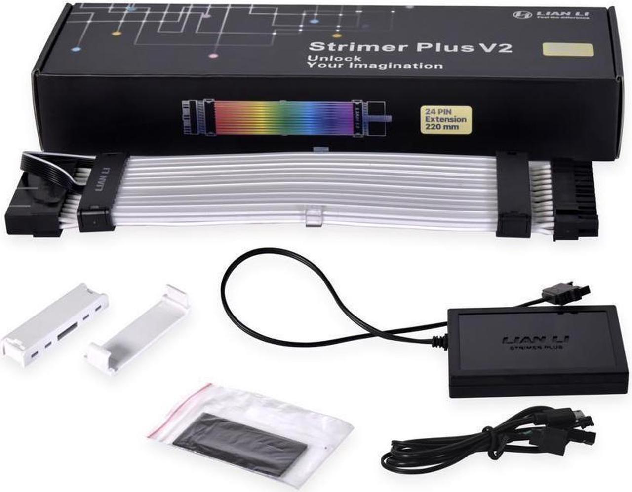 Alt view image 5 of 6 - LIAN-LI STRIMER PLUS V2 24 Pin and Lian-Li STRIMER PLUS V2 8 Pin Combo, Addressable RGB Power Extension Cable and Addressable RGB VGA Power Cable, Include Controller for L-Connect 3.0