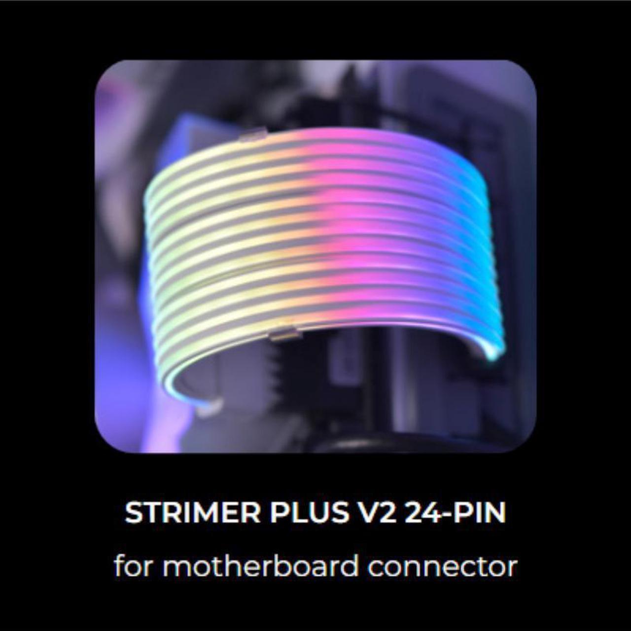 Alt view image 2 of 6 - LIAN-LI STRIMER PLUS V2 24 Pin and Lian-Li STRIMER PLUS V2 8 Pin Combo, Addressable RGB Power Extension Cable and Addressable RGB VGA Power Cable, Include Controller for L-Connect 3.0