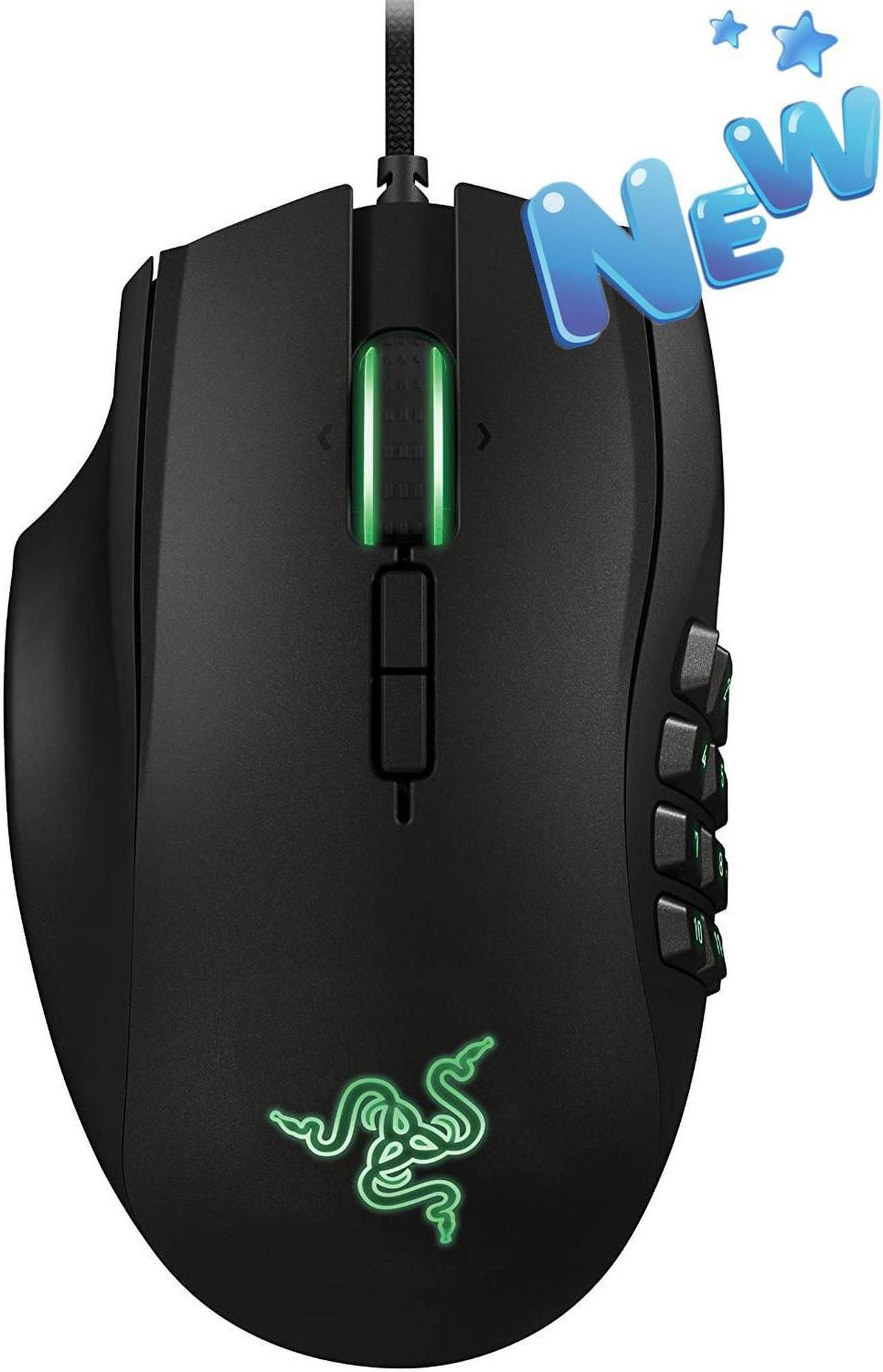 Naga Left-Handed - Ergonomic MMO Wired Gaming Mouse - 12 Programmable Thumb Buttons - 8200 Adjustible DPI - 4G Laser Sensor