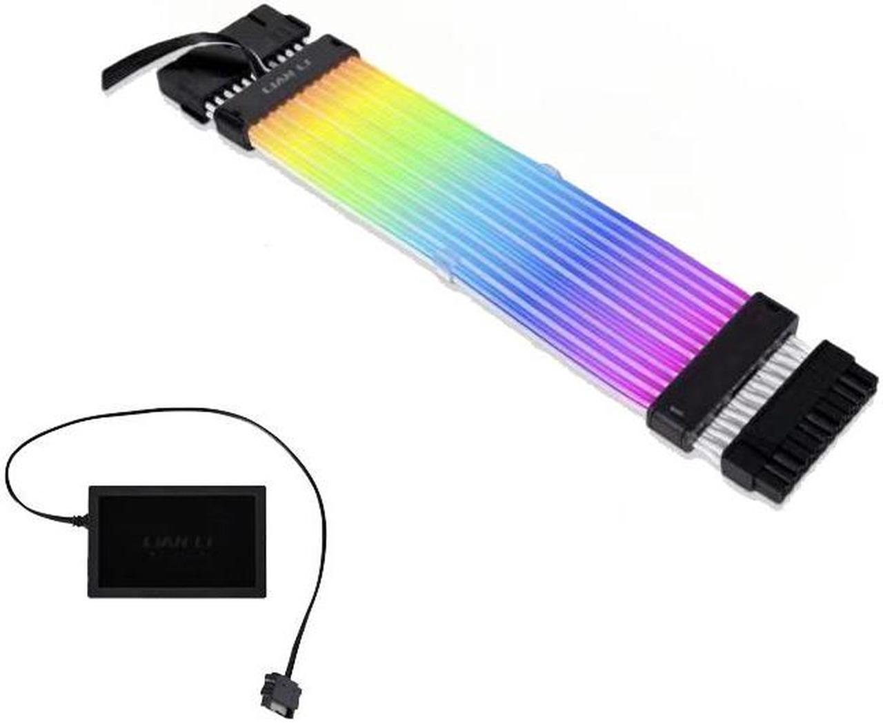 LIAN-LI Strimer Plus V2 24 Pin (PW24-PV2) -Addressable RGB Power Extension Cable -Strimer L-Connect 3.0 Controller Included- for Motherboard Connector