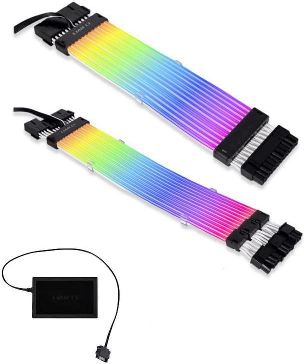 LIAN-LI STRIMER PLUS V2 24 Pin and LIAN-LI STRIMER PLUS V2 Triple 8 Pin Combo, Addressable RGB Power Extension Cable and Addressable RGB VGA Power Cable, Include Controller for L-Connect 3.0