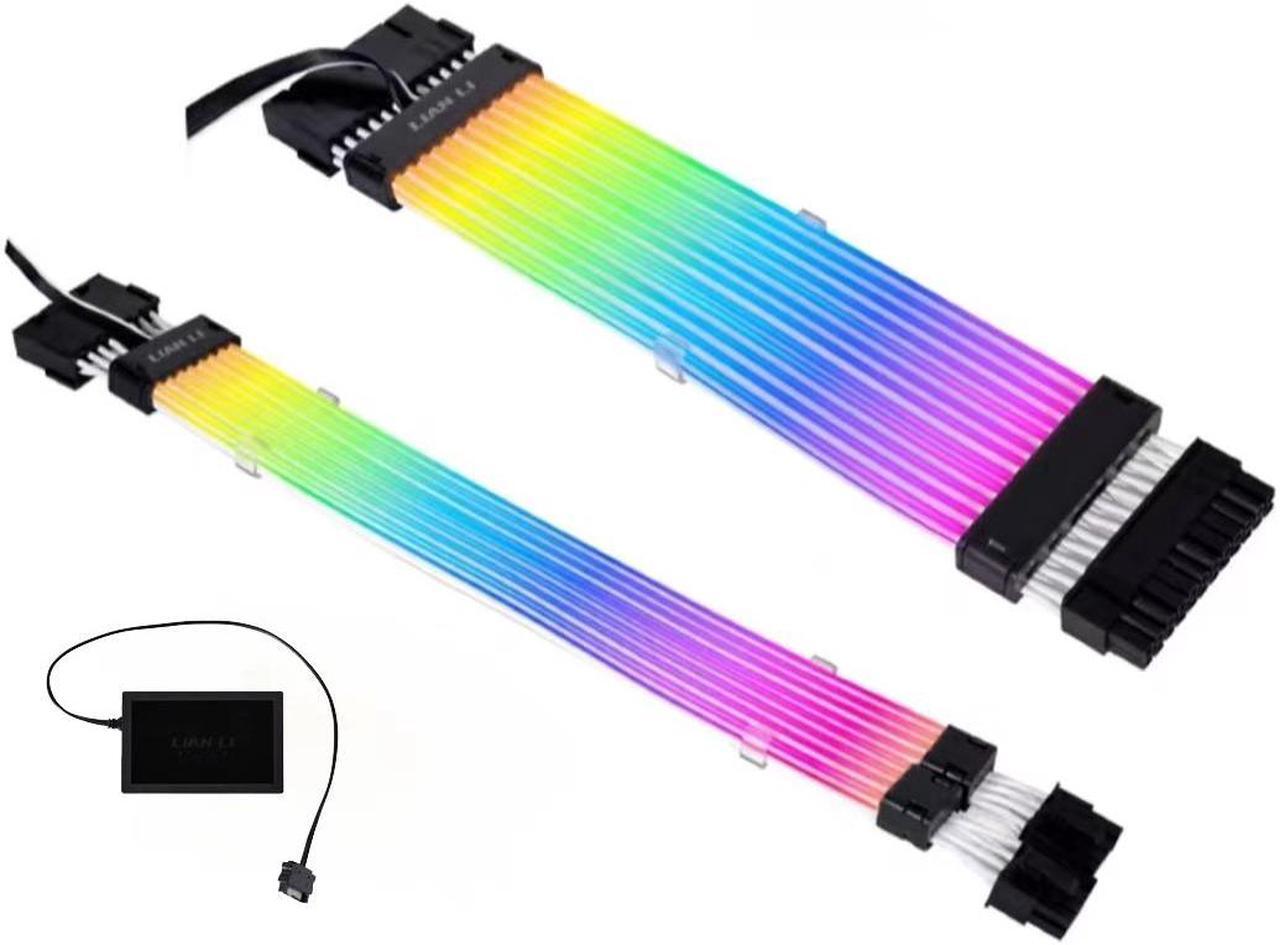 Main image of LIAN-LI STRIMER PLUS V2 24 Pin and Lian-Li STRIMER PLUS V2 8 Pin Combo, Addressable RGB Power Extension Cable and Addressable RGB VGA Power Cable, Include Controller for L-Connect 3.0