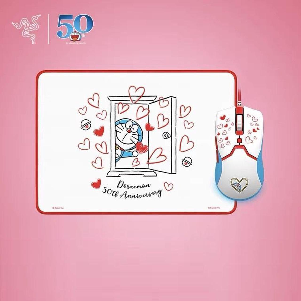 Doraemon 50th Anniversary Classical Gaming Mouse and Mouse Pad Combo: Viper Mini Ultralight - 8500 DPI Optical Sensor - Chroma RGB Underglow Lighting - 6 Programmable Buttons