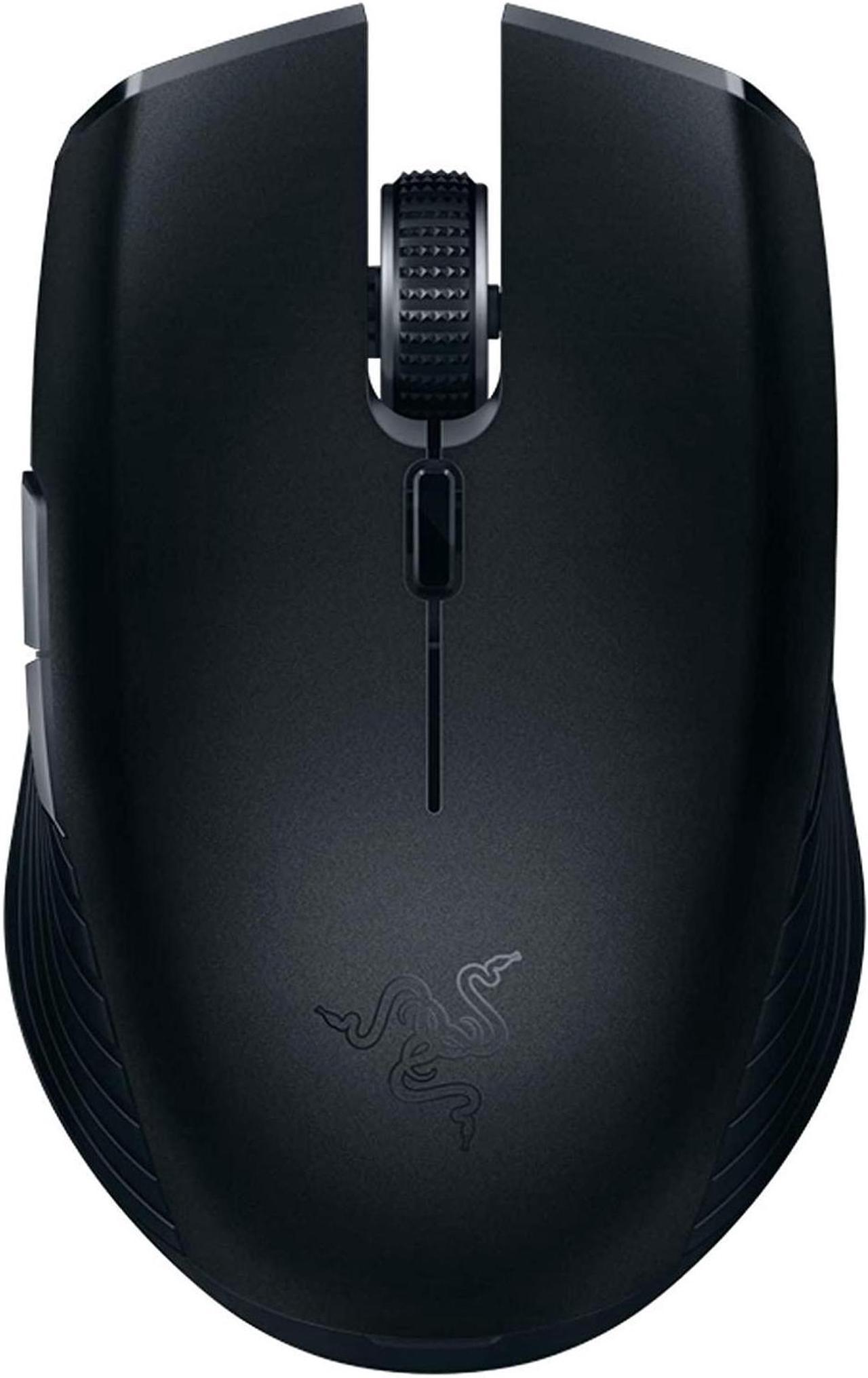 Atheris Ambidextrous Wireless Mouse: 7200 DPI Optical Sensor - USB Wireless Receiver & Bluetooth Connection - Classic Black