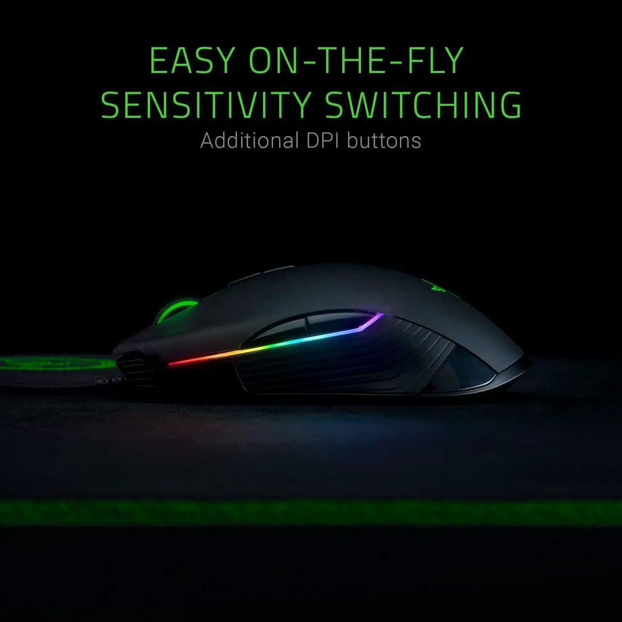 Alt view image 2 of 7 - Lancehead Tournament Edition Ambidextrous Gaming Mouse: 16,000 DPI Optical Sensor - 8 Programmable Buttons - Chroma RGB Lighting - Mechanical Switches - Classic Black
