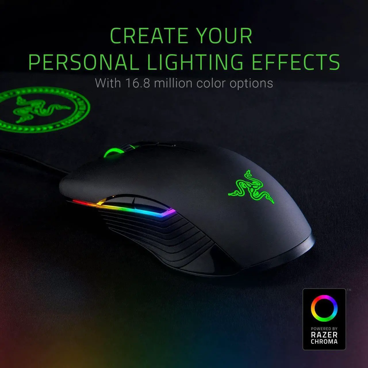Alt view image 6 of 7 - Lancehead Tournament Edition Ambidextrous Gaming Mouse: 16,000 DPI Optical Sensor - 8 Programmable Buttons - Chroma RGB Lighting - Mechanical Switches - Classic Black