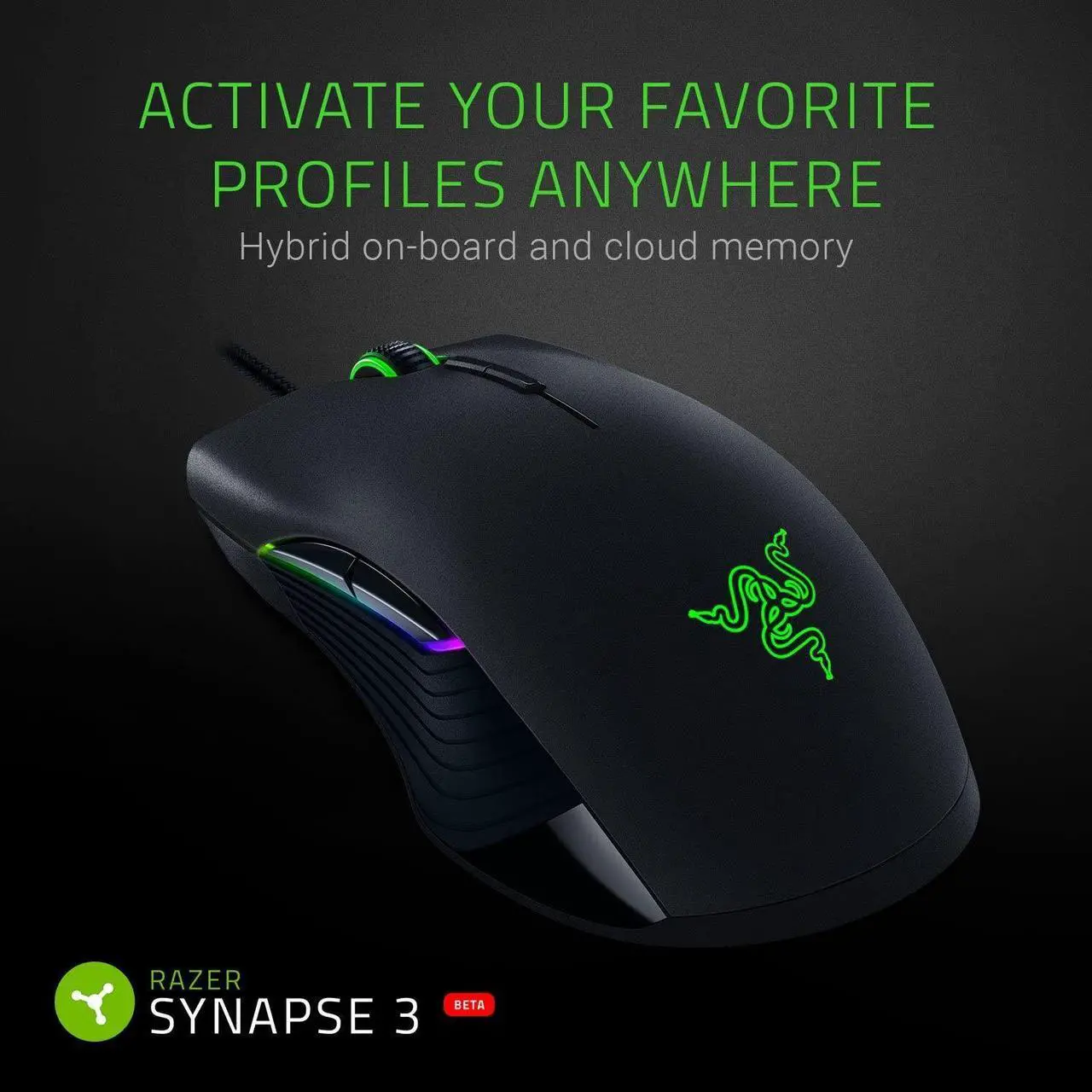 Alt view image 7 of 7 - Lancehead Tournament Edition Ambidextrous Gaming Mouse: 16,000 DPI Optical Sensor - 8 Programmable Buttons - Chroma RGB Lighting - Mechanical Switches - Classic Black