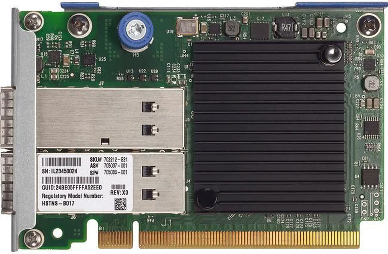 Main image of HPE 702212-B21 IB FDR 2P 545FLR-QSFP Adptr