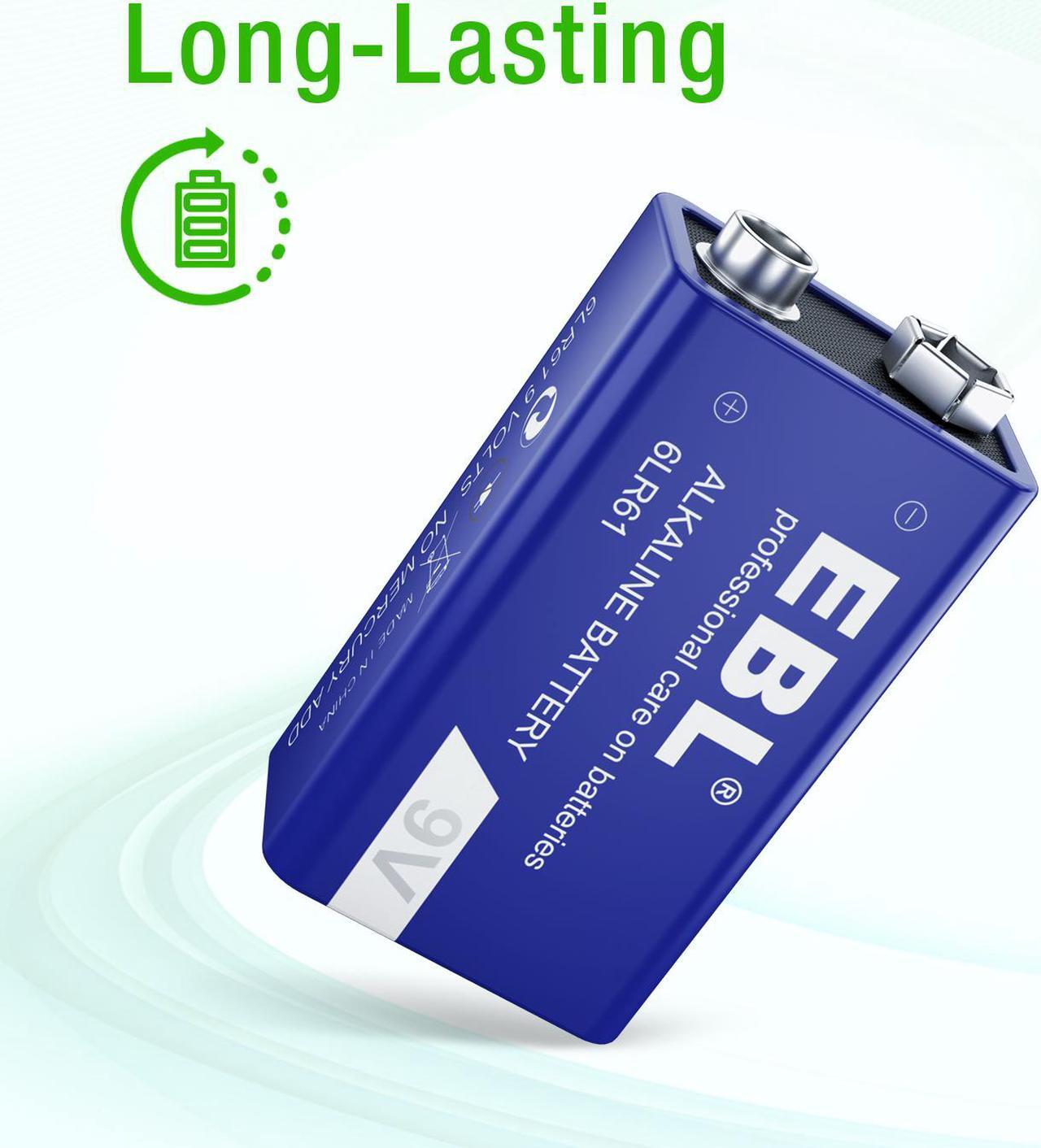 Alt view image 4 of 7 - EBL 10 Pcs 9V 6LR61 Battery 9 Volt Alkaline Batteries Ultra Long Lasting and Leak Proof