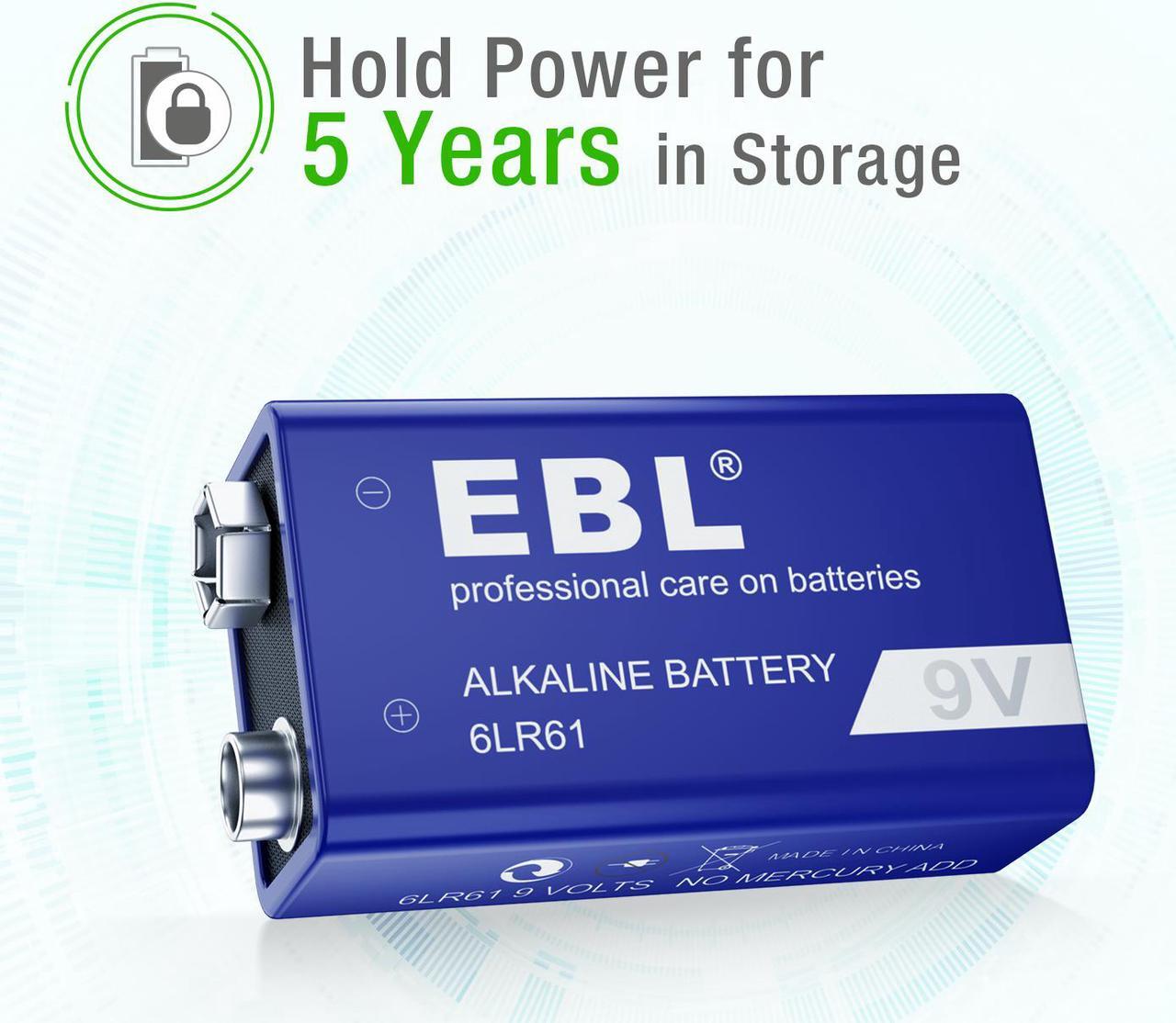 Alt view image 6 of 7 - EBL 10 Pcs 9V 6LR61 Battery 9 Volt Alkaline Batteries Ultra Long Lasting and Leak Proof