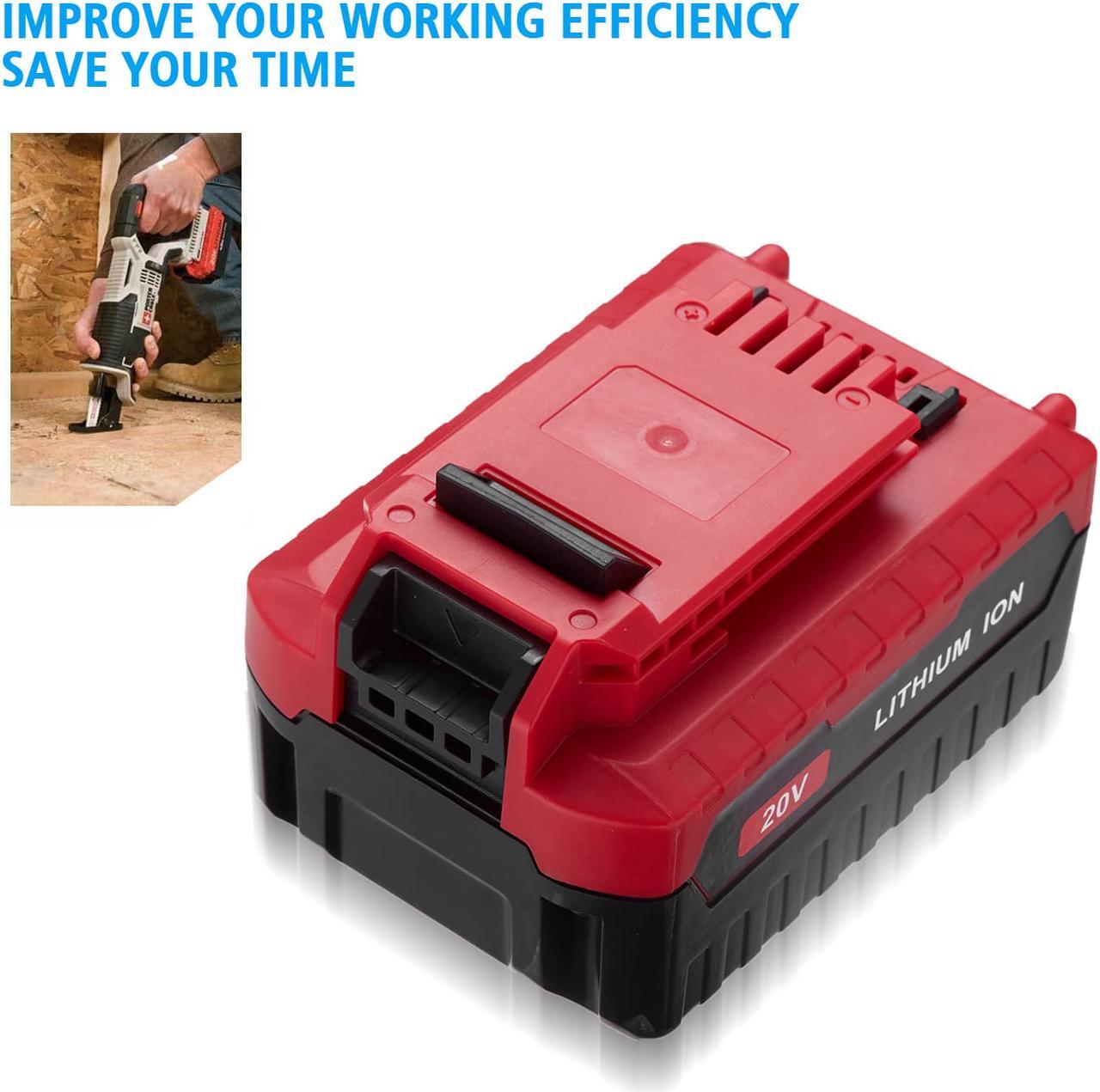 Alt view image 3 of 7 - 6000mAh 20 Volt Max Lithium Ion Battery + 20V Battery Charger for Porter Cable PCC680L PCC682L PCC685L PCC685LP PCC699L Black+Decker 20V MAX Lithium Battery LBXR20 LB2X4020-OPE