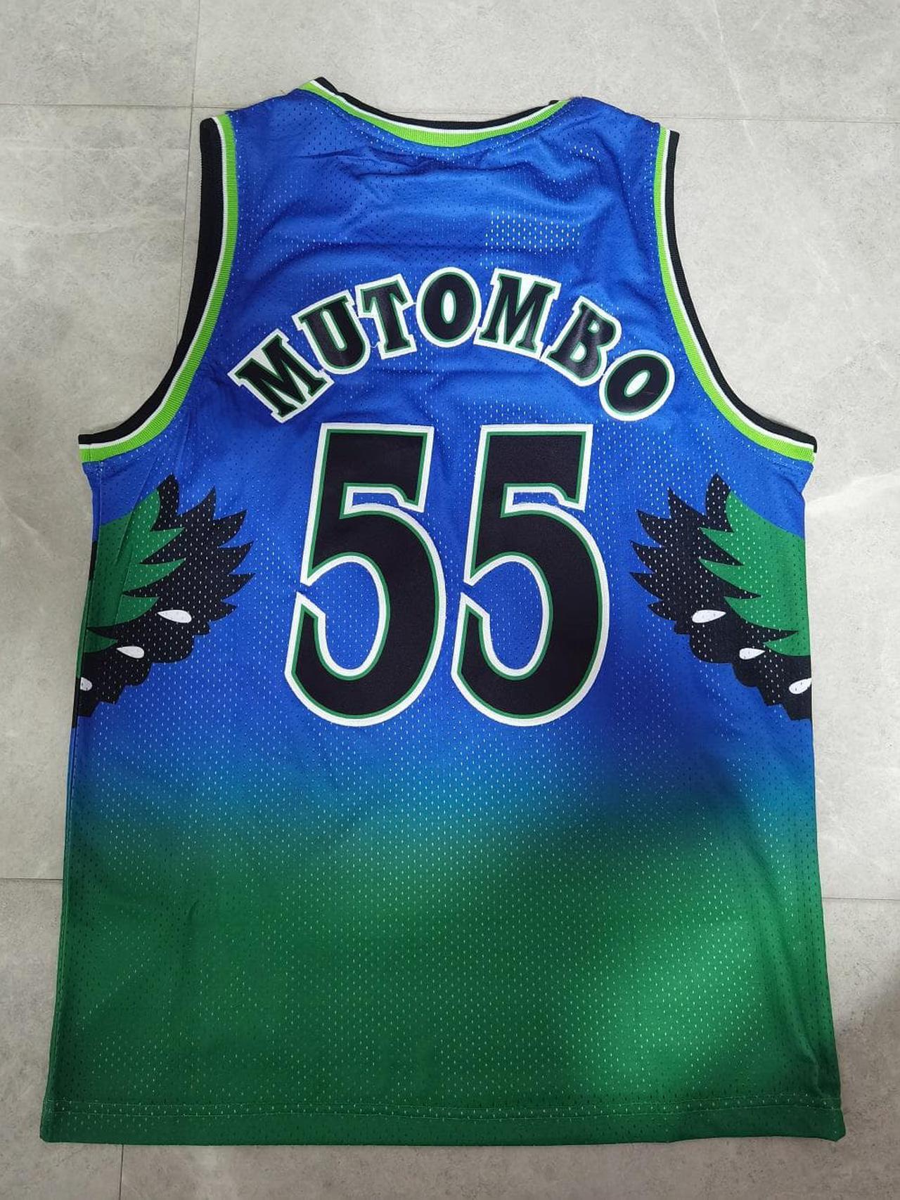 Alt view image 2 of 3 - Atlanta Hawks Mutombo throwback Basketball Jersey