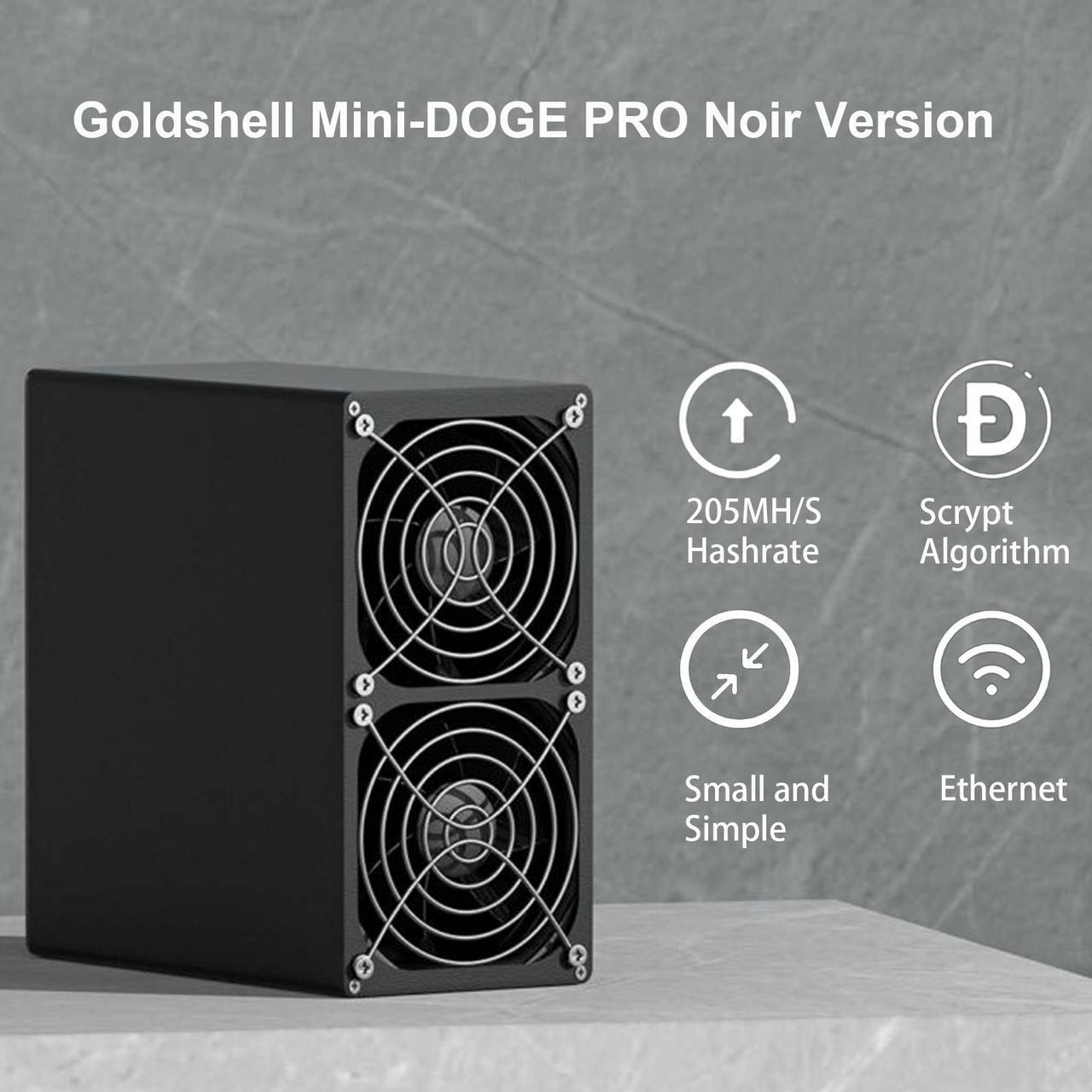 New Super Slience Goldshell MiniDoge Pro LTC & Doge Miner 205MH/s 220W Home Use with PSU