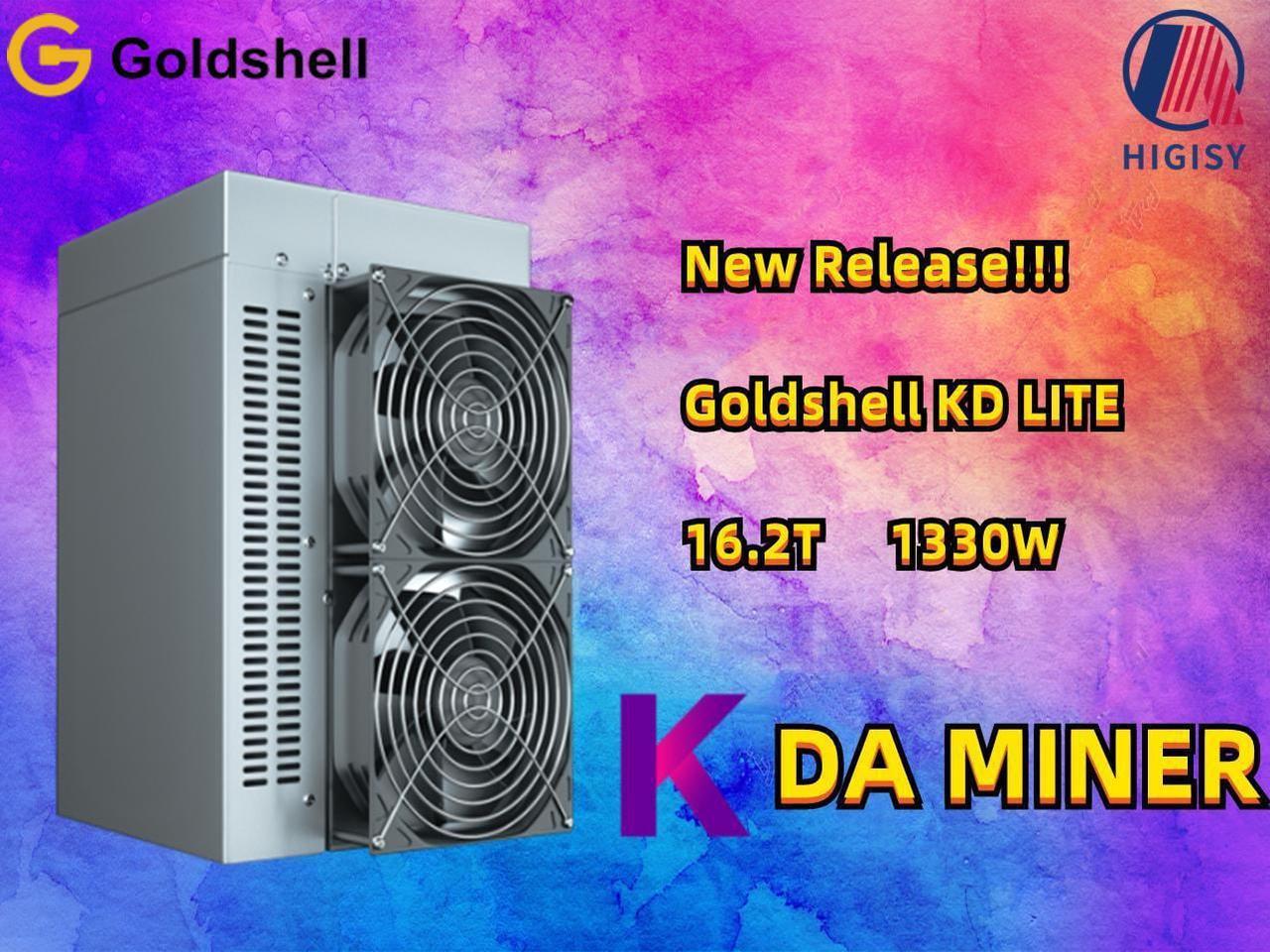 Gold shell KD LITE 16.2T Hashrate KDA Miner Kadena algorithm 1330W Power Consumption Come With PSU Upgarded from KD BOX and KD6