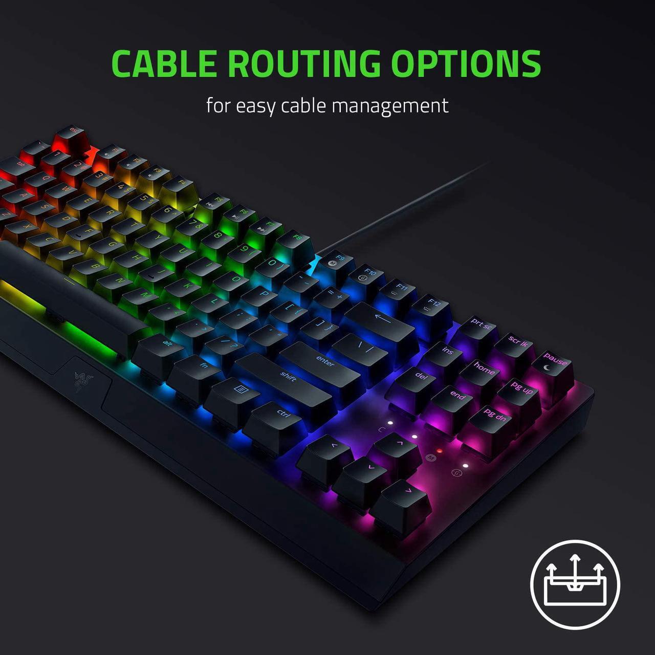 Alt view image 4 of 13 - Razer BlackWidow V3 Tenkeyless TKL Mechanical Gaming Keyboard: Yellow Mechanical Switches - Linear & Silent - Chroma RGB Lighting - Compact Form Factor - Programmable Macros - USB Passthrough