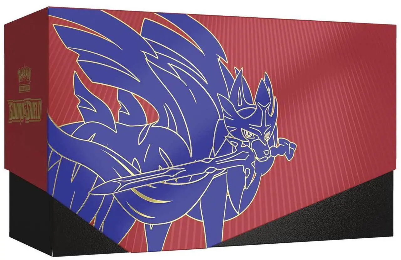 Alt view image 4 of 7 - Pokemon TCG: Sword & Shield Elite Trainer Box [Zacian] - SWSH01: Sword & Shield Base Set