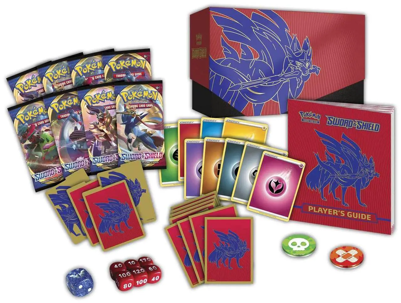 Alt view image 3 of 7 - Pokemon TCG: Sword & Shield Elite Trainer Box [Zacian] - SWSH01: Sword & Shield Base Set