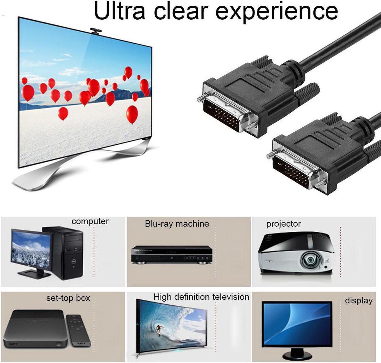 Alt view image 4 of 4 - DVI-D Dual Link 24+1 Pin Male to Male M/M Video Cable, Length: 1.5m - 59inch