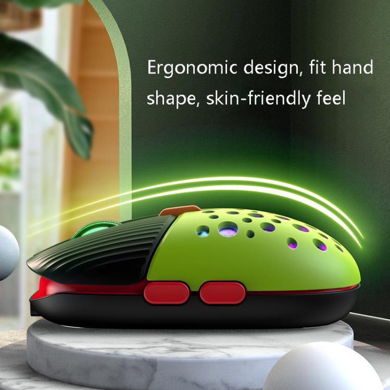 Alt view image 4 of 7 - K-Snake BM900 6 Keys 2.4G Wireless Charging Beetle Mouse Glowing Gaming Mouse (Pink)