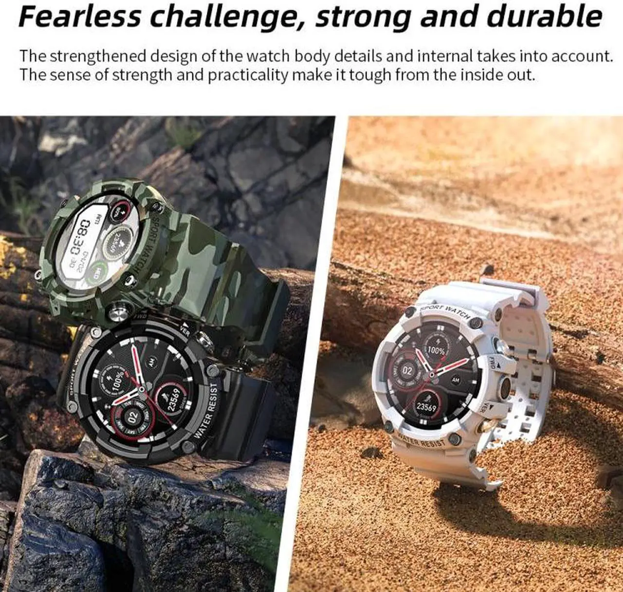 Alt view image 4 of 7 - LOKMAT ATTACK 3 1.28 inch TFT Screen Sports Fitness Smart Watch, Support Bluetooth Call (Blue) Black