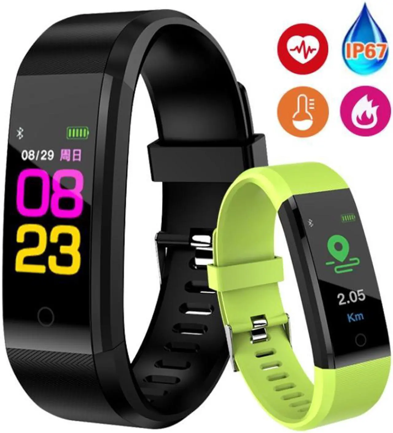 Alt view image 2 of 7 - ID115 Plus Smart Bracelet Fitness Heart Rate Monitor Blood Pressure Pedometer Health Running Sports SmartWatch for IOS Android ID115 Plus Purple (purple)