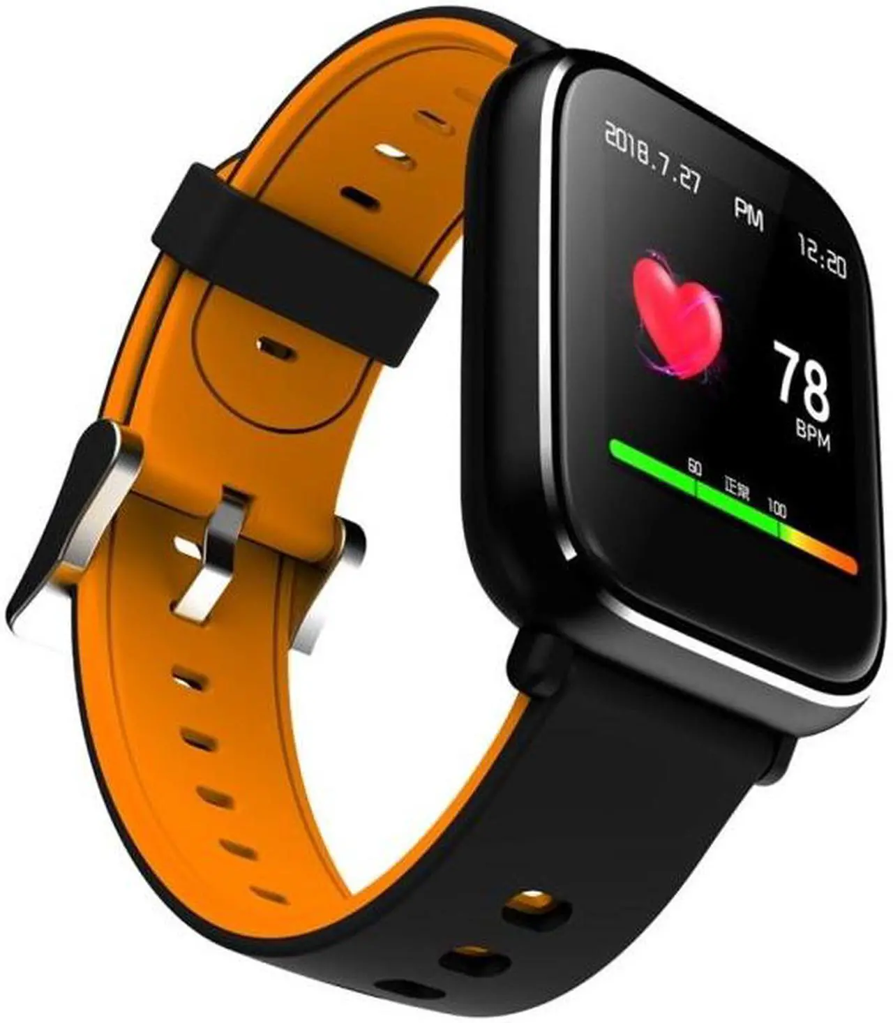 Alt view image 2 of 7 - Q58S 1.3 inch TFT Touch Screen IP67 Waterproof Smartwatch, Support Call Reminder/ Heart Rate Monitoring /Blood Pressure Monitoring/ Sleep Monitoring (Orange)