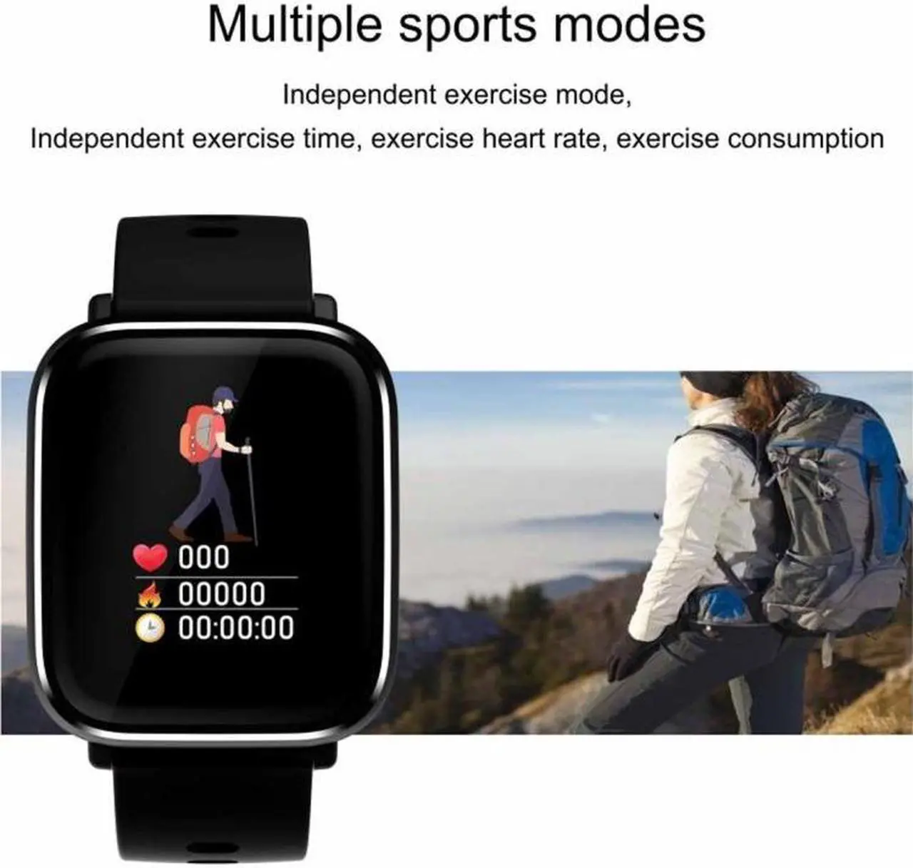 Alt view image 7 of 7 - Q58S 1.3 inch TFT Touch Screen IP67 Waterproof Smartwatch, Support Call Reminder/ Heart Rate Monitoring /Blood Pressure Monitoring/ Sleep Monitoring (Orange)