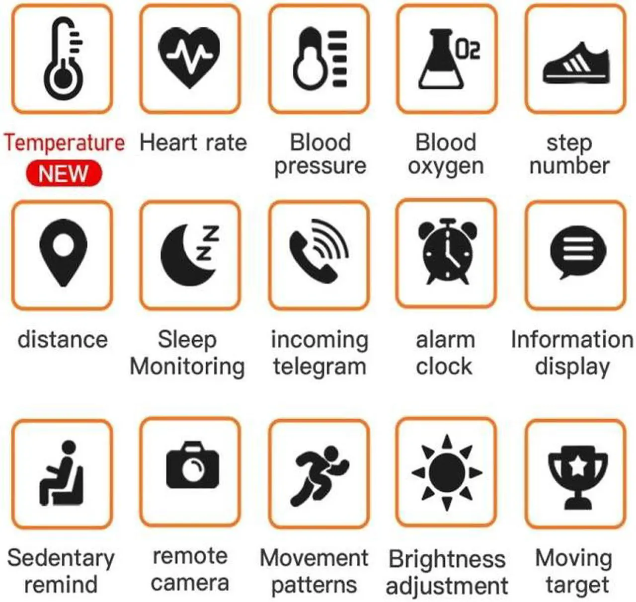 Alt view image 7 of 7 - C6T 0.96inch Color Screen Smart Watch IP67 Waterproof,Support Temperature Monitoring/Heart Rate Monitoring/Blood Pressure Monitoring/Sleep Monitoring (White)