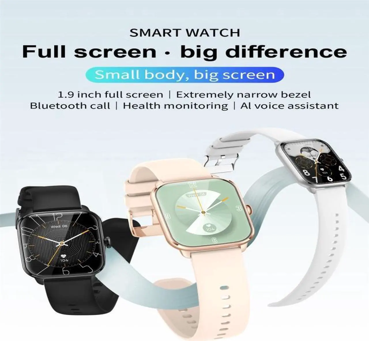 Alt view image 2 of 7 - KT65 1.9 inch Color Screen Smart Watch,Support Heart Rate Monitoring/Blood Pressure Monitoring (Silver)
