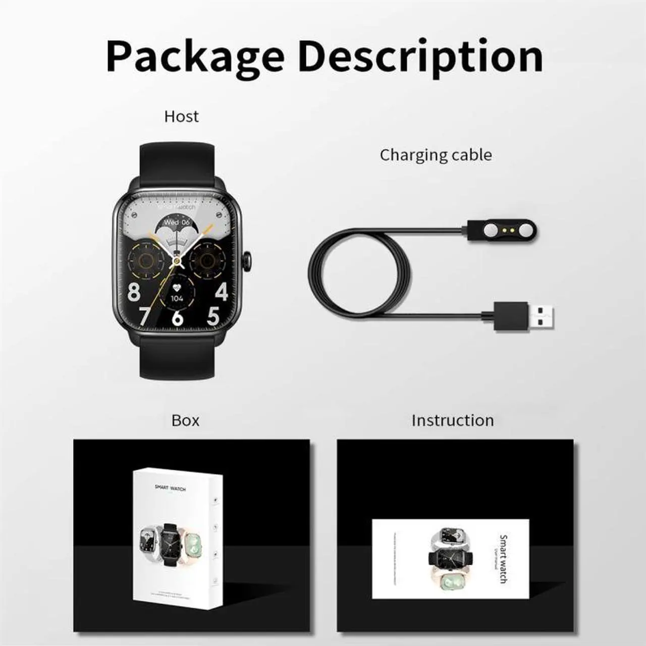 Alt view image 6 of 7 - KT65 1.9 inch Color Screen Smart Watch,Support Heart Rate Monitoring/Blood Pressure Monitoring (Silver)