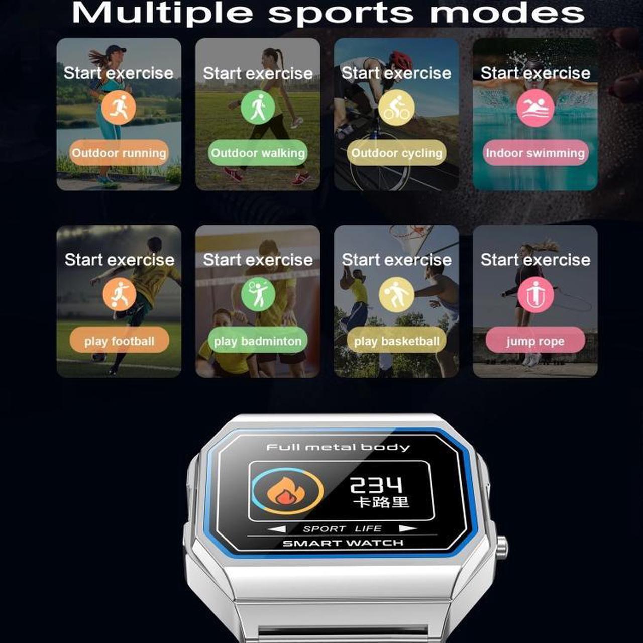 Alt view image 4 of 7 - KW18  IP67 0.96 inch Steel Watchband Color Screen Smart Watch (Silver)