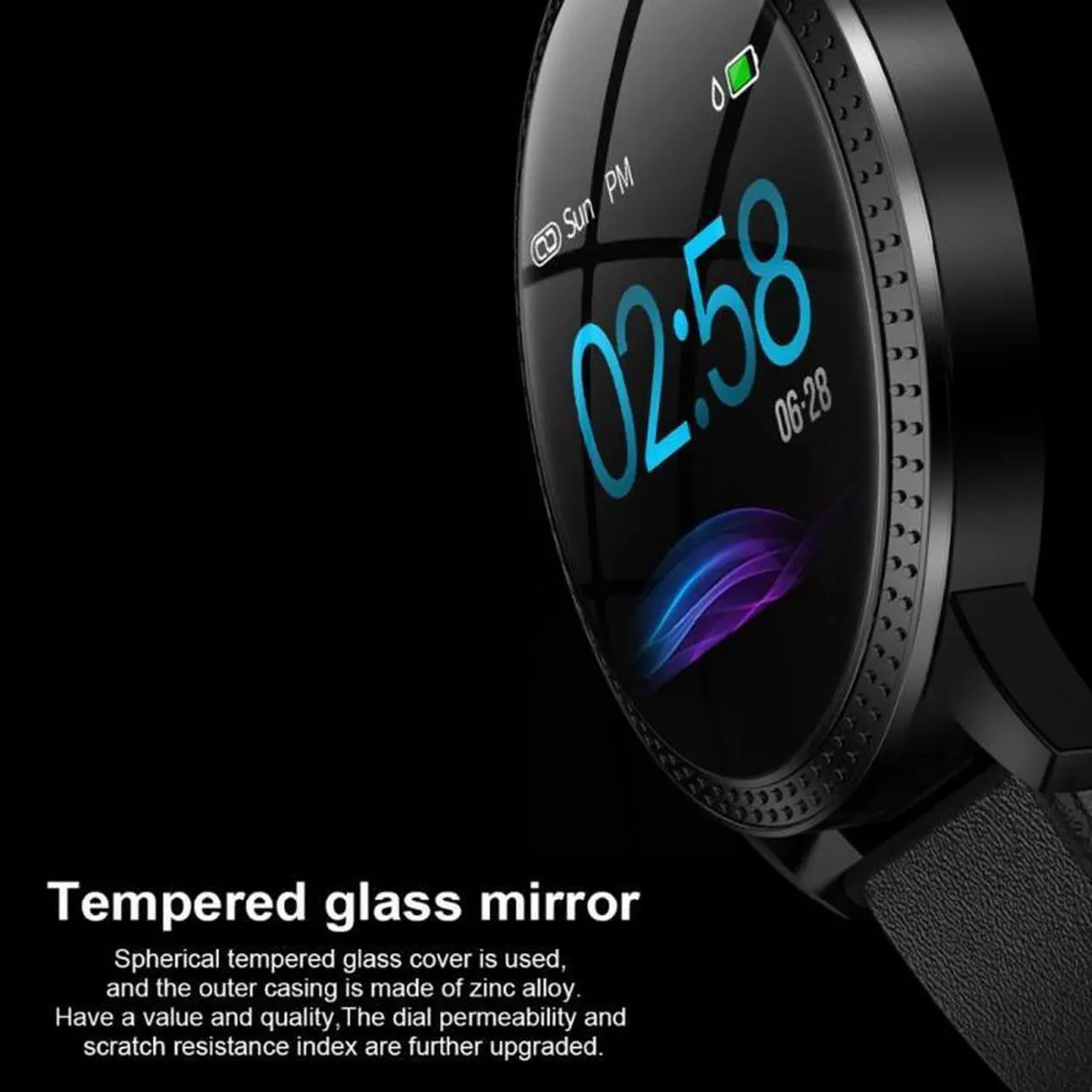 Alt view image 3 of 7 - CF18 1.22 inch Color Screen IPX67 Waterproof Bluetooth Smartwatch, Support Call Reminder/ Heart Rate Monitoring /Blood Pressure Monitoring/ Sleep Monitoring (Black)