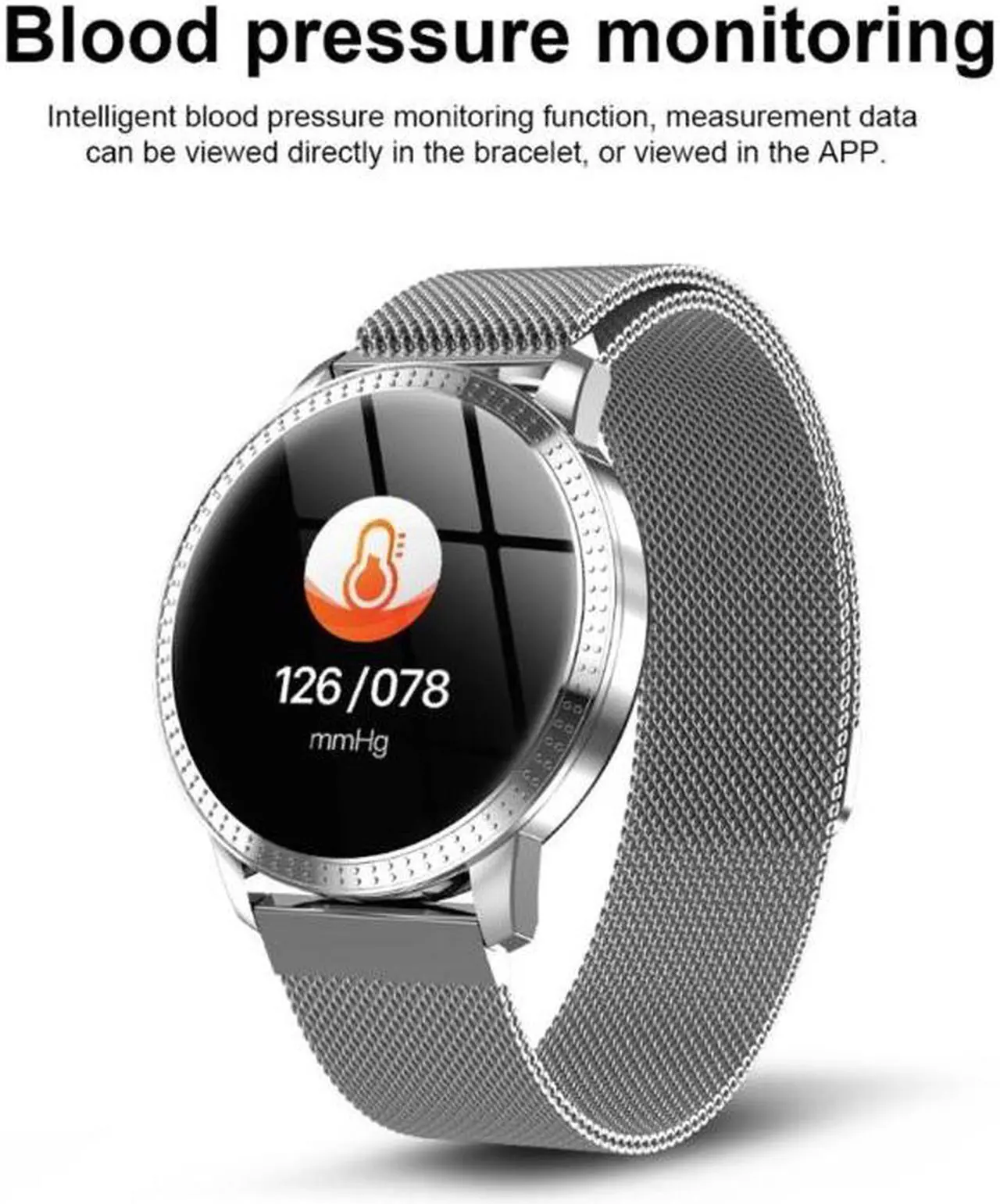 Alt view image 7 of 7 - CF18 1.22 inch Color Screen IPX67 Waterproof Bluetooth Smartwatch, Support Call Reminder/ Heart Rate Monitoring /Blood Pressure Monitoring/ Sleep Monitoring (Black)