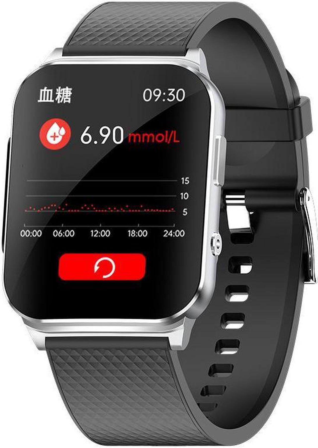 Alt view image 4 of 7 - Ep03 Non-Invasive Blood Glucose Smart Watch Real-Time Dynamic Electrocardiogram Blood Pressure Temperature Heart Rate Smartwatch (Silver Milan)