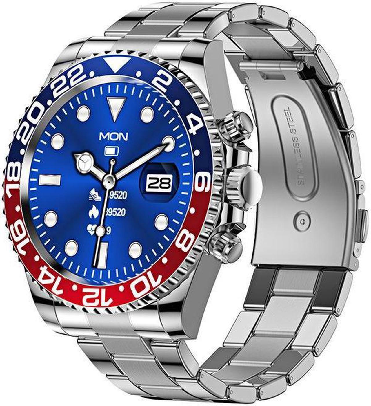 Alt view image 3 of 7 - Aw12 Bluetooth Call Smart Watch Rotating Bezel Music Heart Rate Blood Pressure Detection Men Smart Watch (Green)